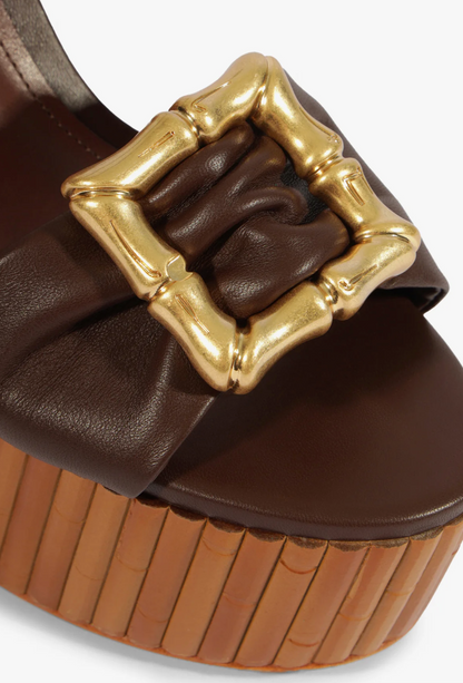 Enola Bamboo Platform Sandal - Root Brown