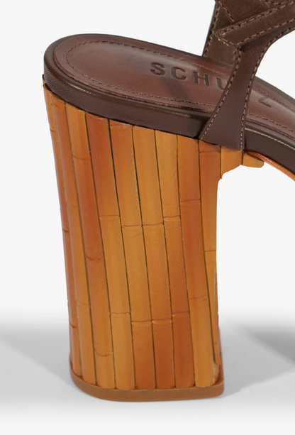 Enola Bamboo Platform Sandal - Root Brown