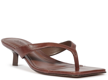 Marjorie Kitten Heel Sandal - Brown