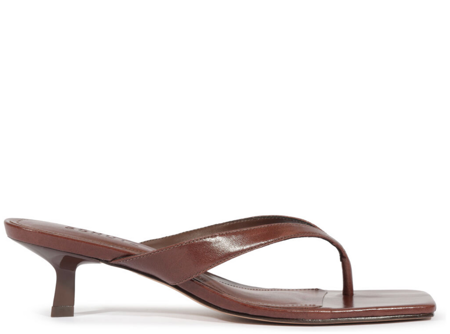 Marjorie Kitten Heel Sandal - Brown