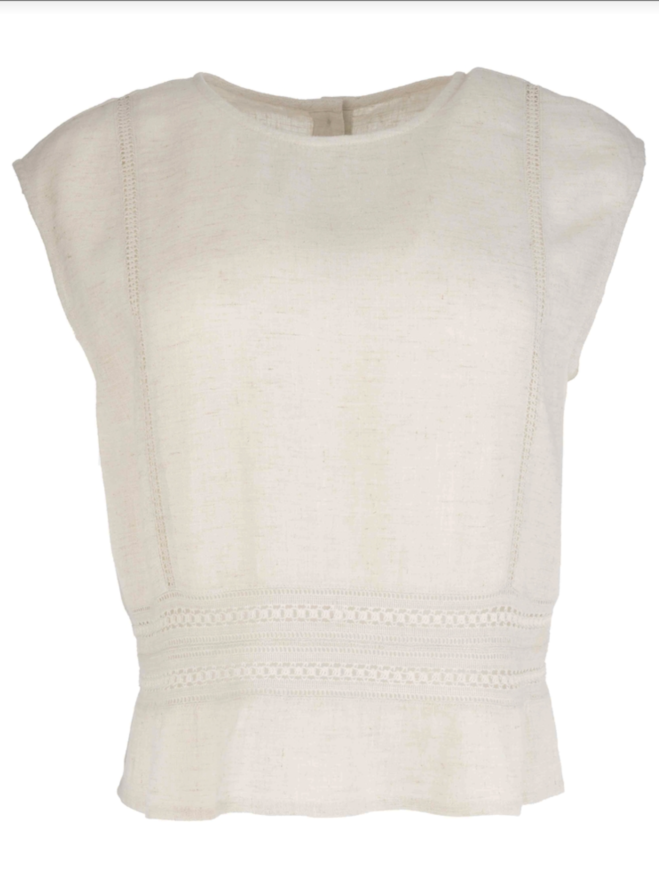 Carly Crochet Lattice Tank Top - White