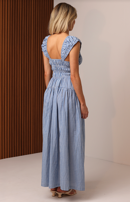 Emilia Maxi Dress - Pacific Gingham