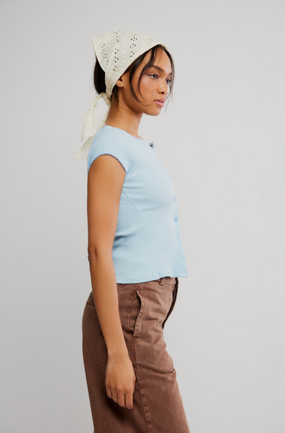 Free People Most Wanted Cardi Sweater Top - #77 Baby Blue