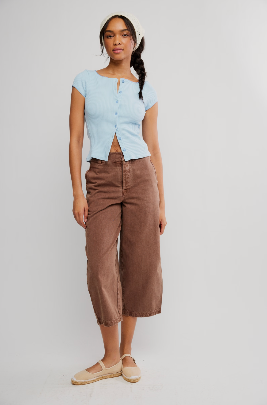 Free People Most Wanted Cardi Sweater Top - #77 Baby Blue
