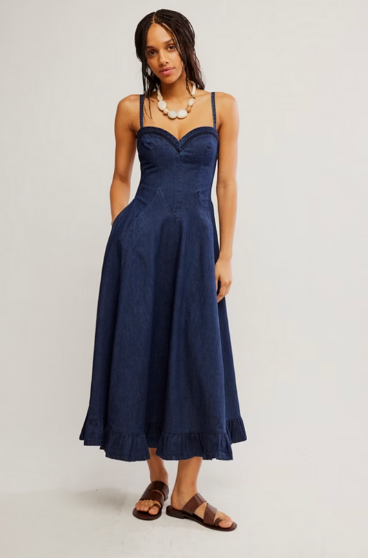 Free People Another Season Midi Dress - Rinse