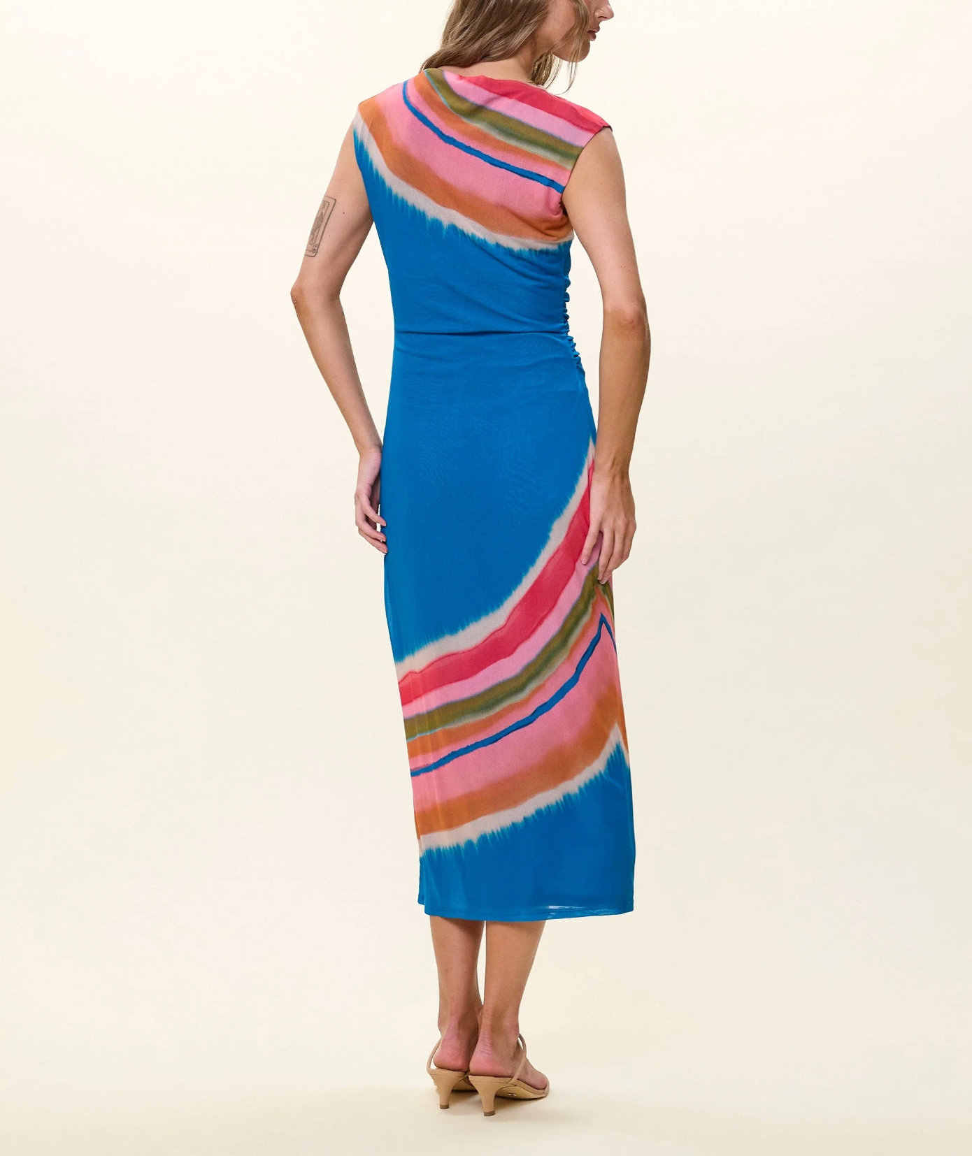 Carrie Midi Dress - Watercolor Stripe
