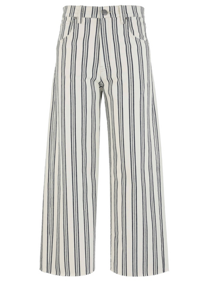 Gwen High Rise Wide Leg Jean - Navy/Ivory