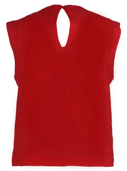 Joanne Sleeveless Crop Top - Tomato