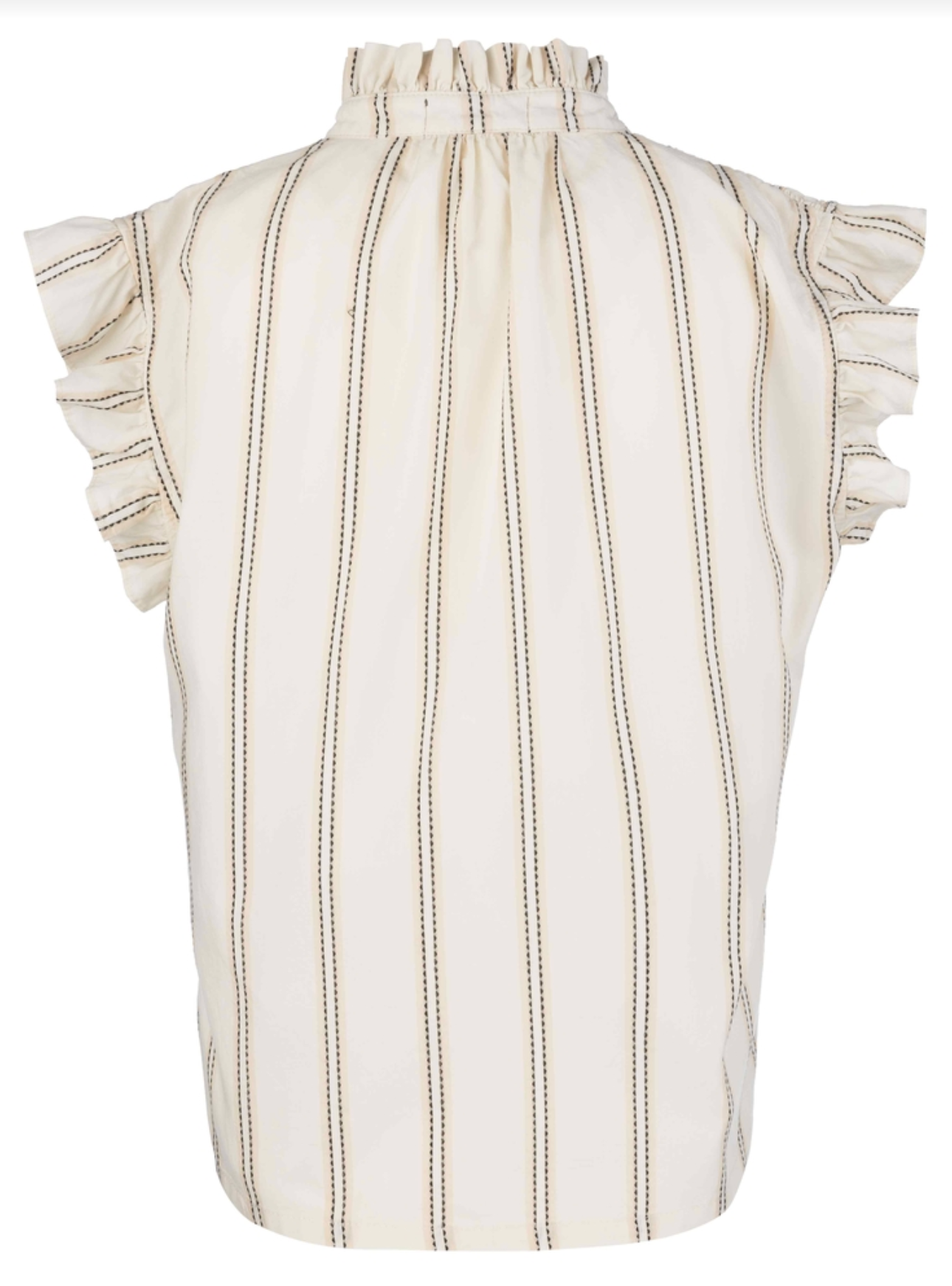 Ronda Ruffle Neck Top - Cream