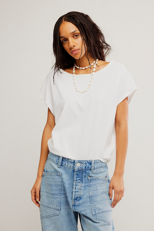 Free People Peggy Tee Shirt - Clean Ivory
