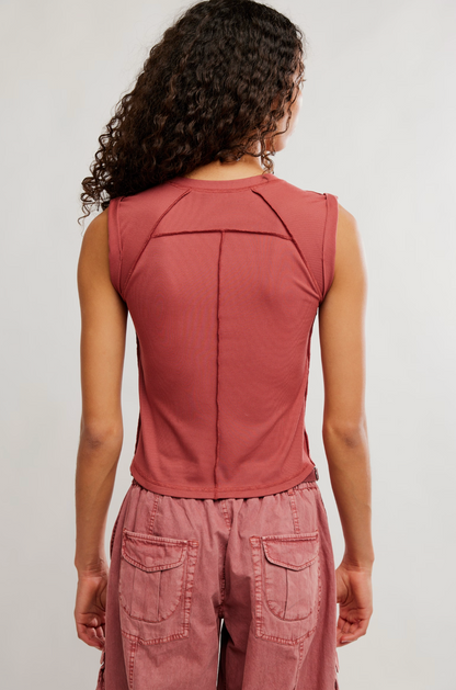 Free People Love My Twist Muscle Tank Top - Fired Clay