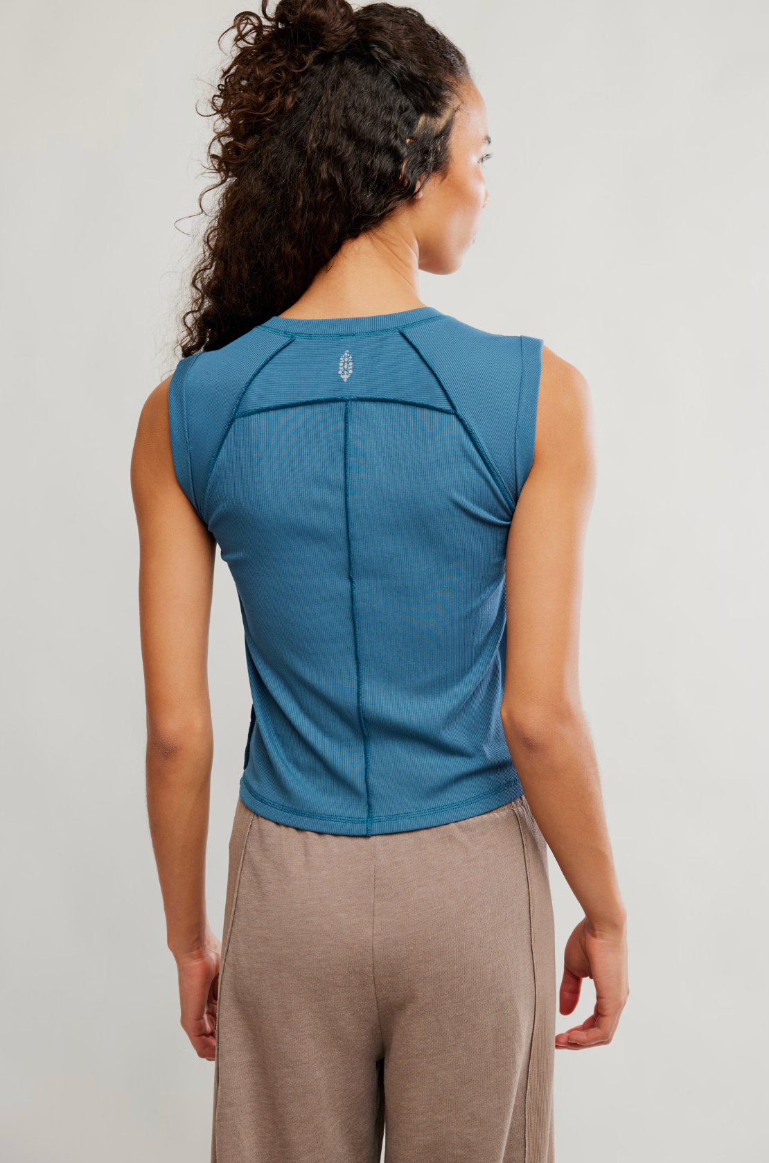 Free People Love My Twist Muscle Tank Top - Riptide