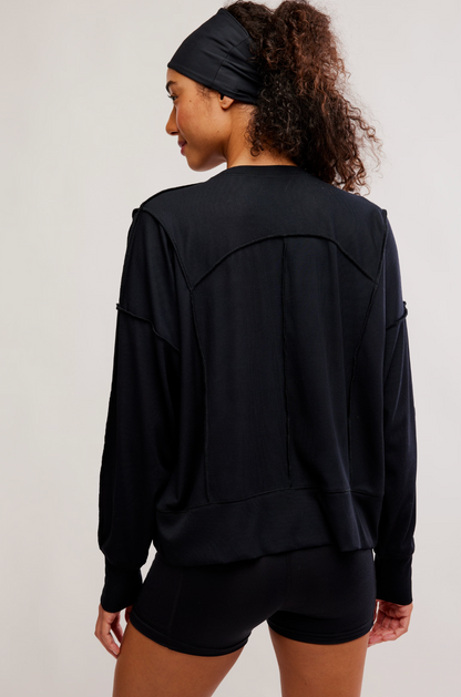 Free People All My Love Long Sleeve Top - Black