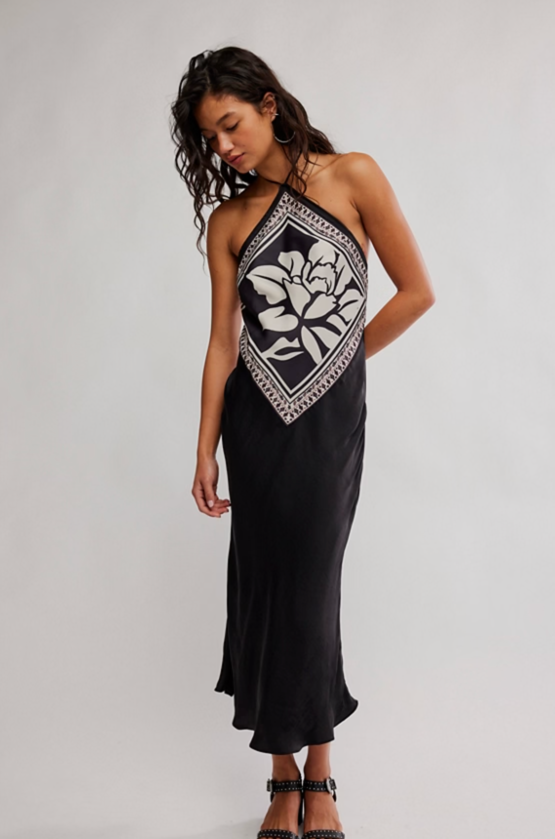 Free People Citrine Midi Dress - Raven Combo