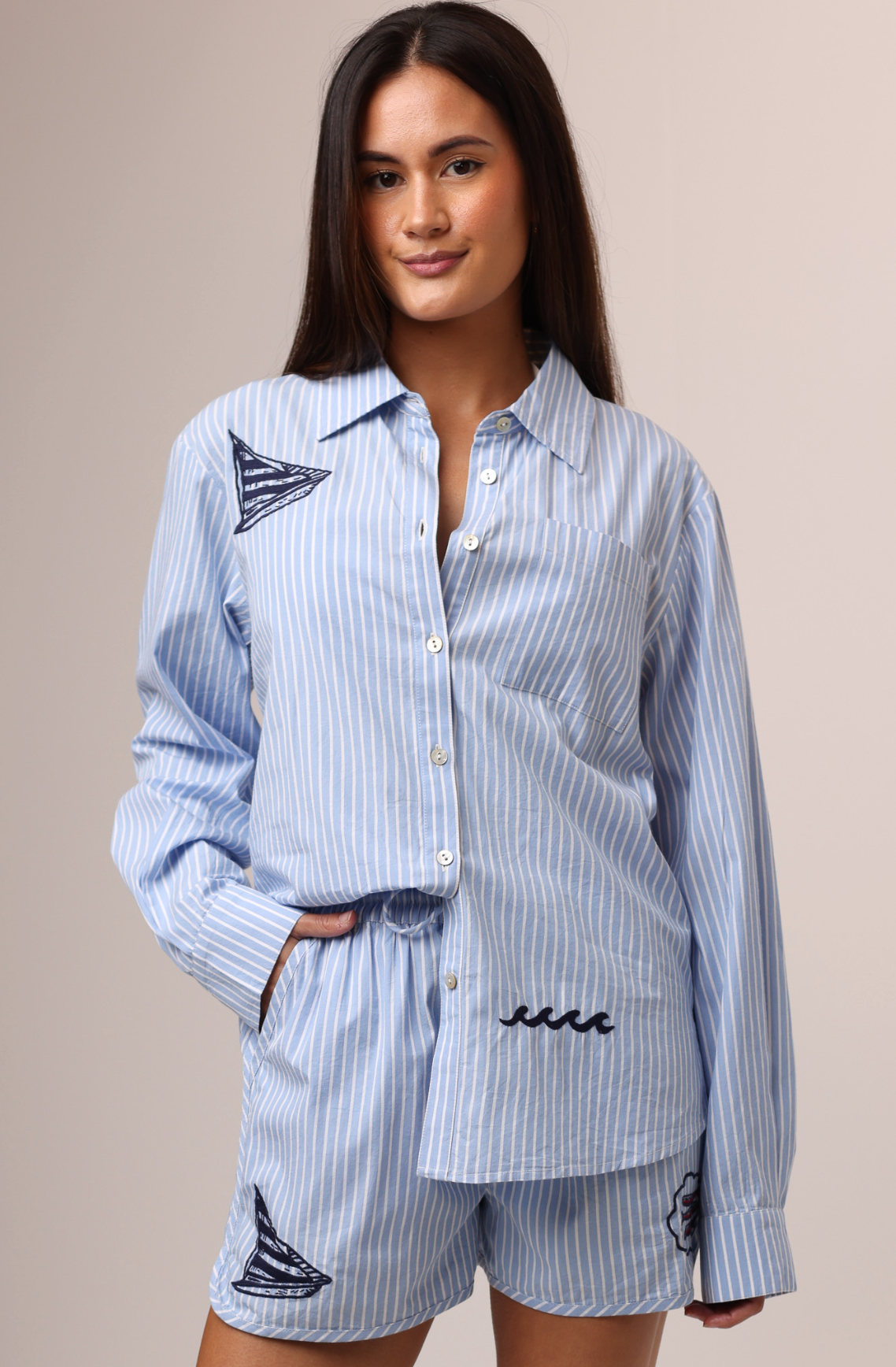 Paige Classic Button Up Shirt - Catch of the Day