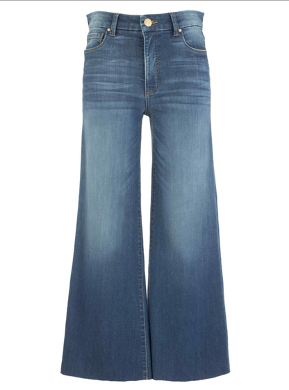 Meg High Rise Raw Hem Wide Leg Jean - Harmony