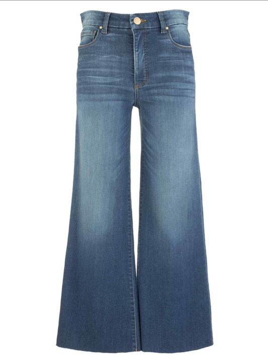 Meg High Rise Raw Hem Wide Leg Jean - Harmony