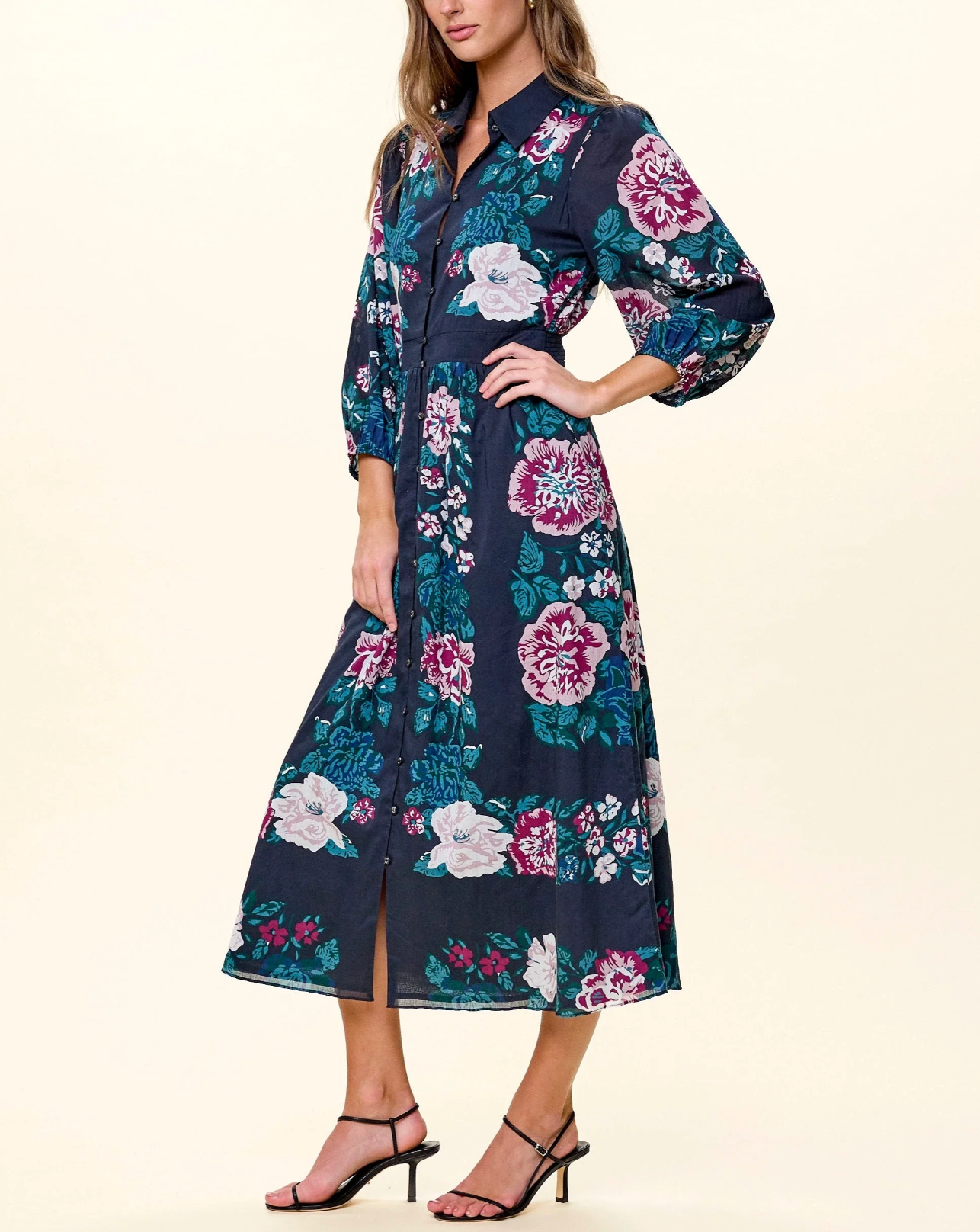 Donatella Midi Dress - Juliet Ebony