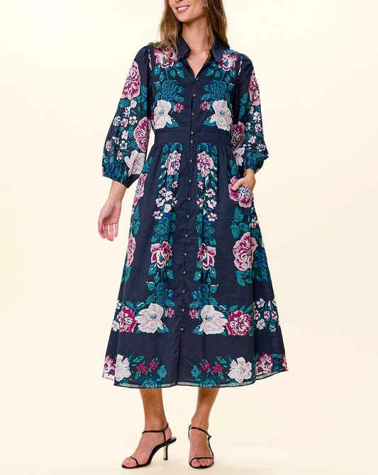 Donatella Midi Dress - Juliet Ebony