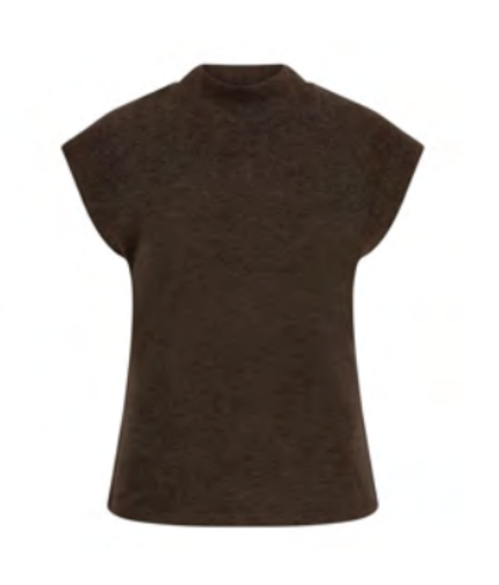 Mockneck Sleeveless Sweater - Cacao