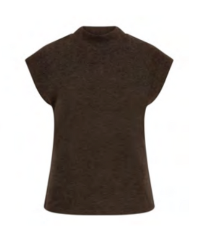 Mockneck Sleeveless Sweater - Cacao