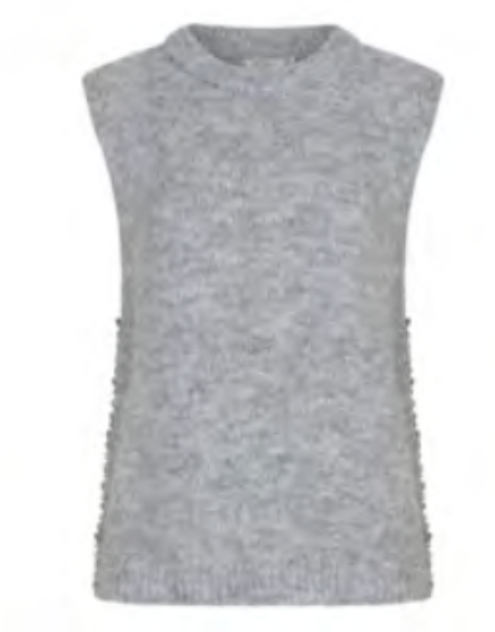 Sleeveless Diamond Gilet - Light Grey