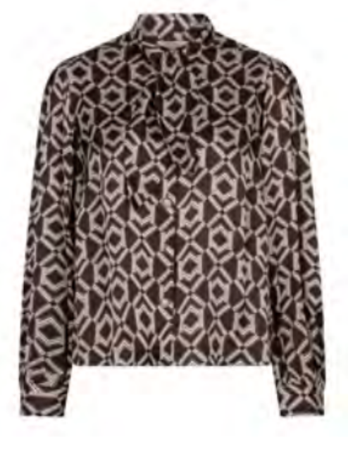 Geometric Bow Blouse