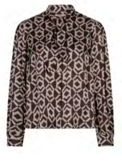 Geometric Bow Blouse