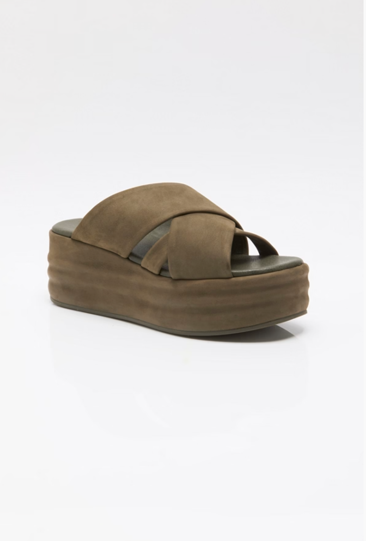 Free People Wanderbay Flatform Sandals - Olive