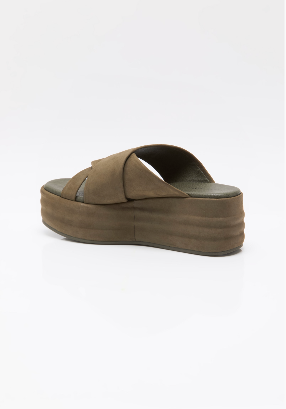 Free People Wanderbay Flatform Sandals - Olive