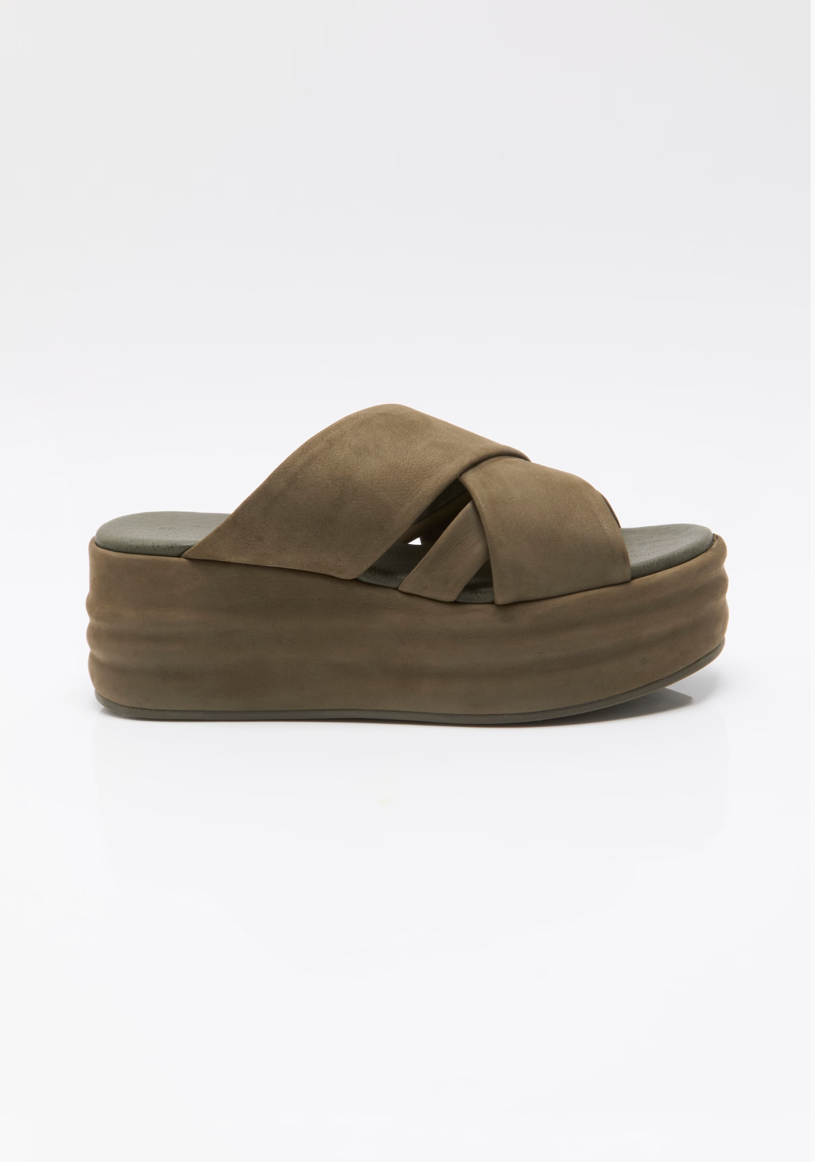 Free People Wanderbay Flatform Sandals - Olive