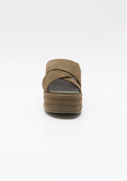 Free People Wanderbay Flatform Sandals - Olive