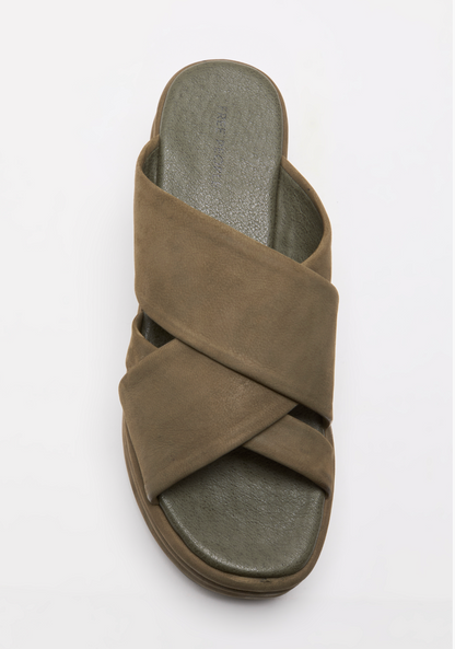 Free People Wanderbay Flatform Sandals - Olive