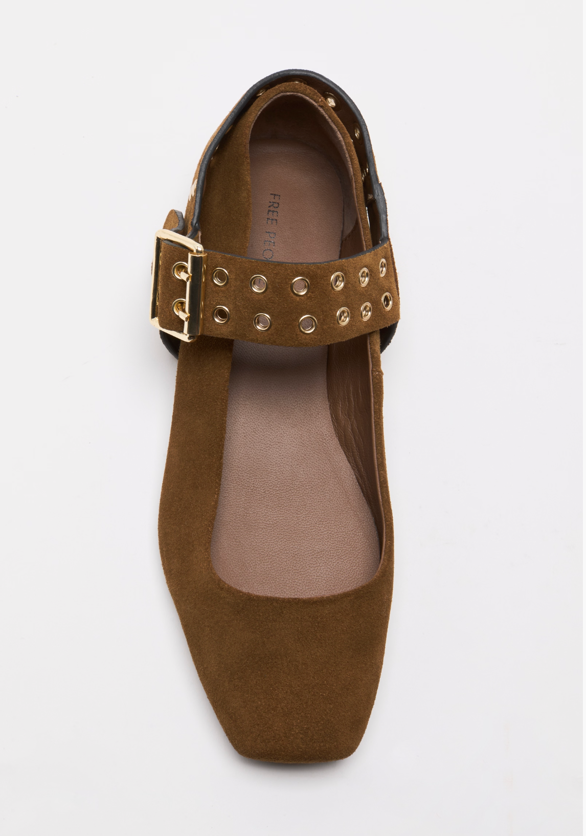 Free People Maggie Mary Jane Flat Shoes - Toffee Suede