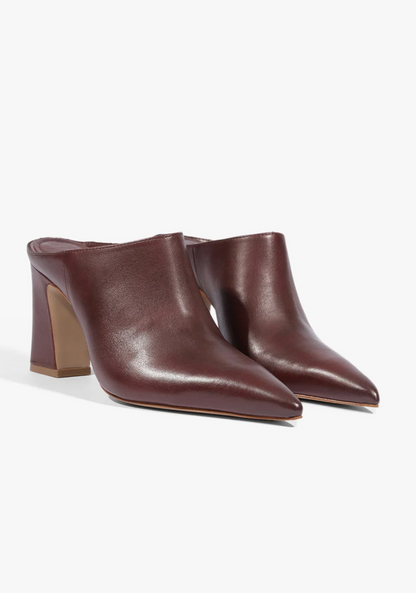 Eleanor Block Heel Mule Shoe - Wine Berry