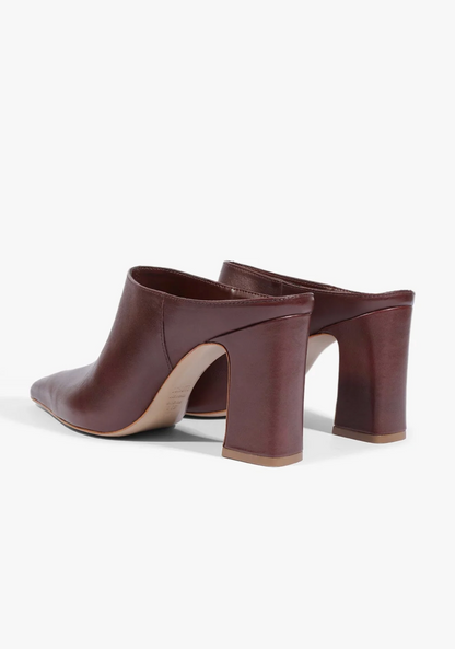 Eleanor Block Heel Mule Shoe - Wine Berry