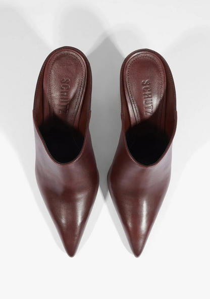 Eleanor Block Heel Mule Shoe - Wine Berry