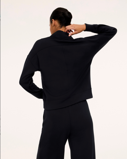 Spanx AirEssentials V-Neck Long Sleeve Top - Very Black