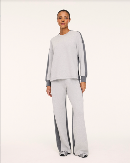 Spanx AirEssentials Colorblock Tunic Sweatshirt - Light Heather Grey/Dark Heather Grey