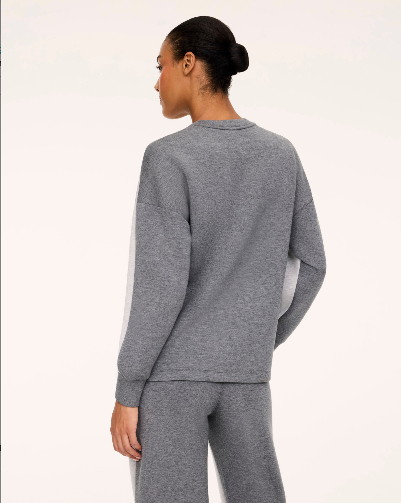 Spanx AirEssentials Colorblock Tunic Sweatshirt - Light Heather Grey/Dark Heather Grey
