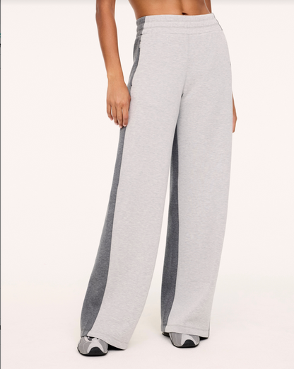 Spanx AirEssentials Colorblock Wide Leg Pant - Light Heather Grey/Dark Heather Grey