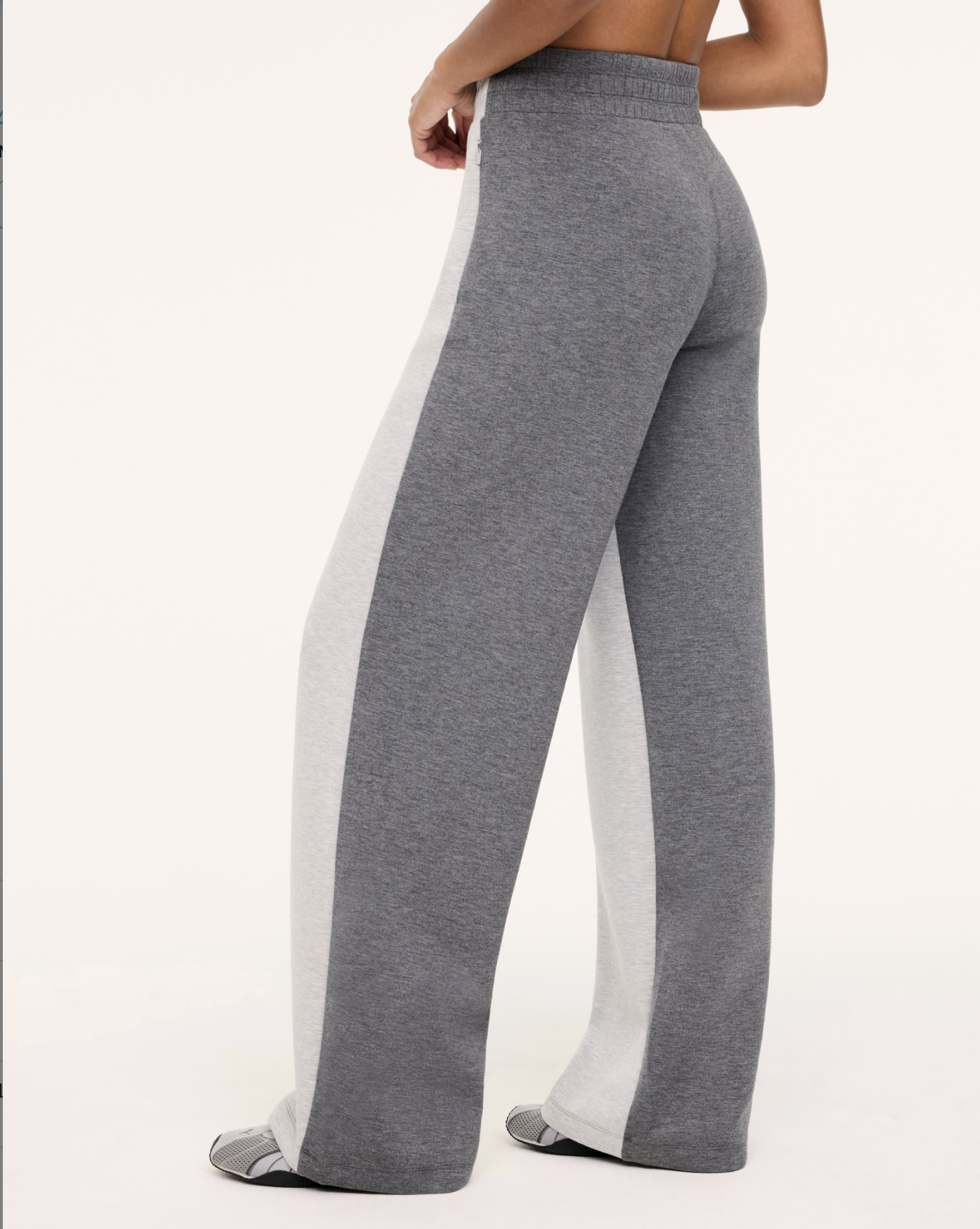Spanx AirEssentials Colorblock Wide Leg Pant - Light Heather Grey/Dark Heather Grey