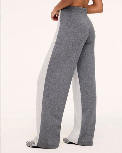 Spanx AirEssentials Colorblock Wide Leg Pant - Light Heather Grey/Dark Heather Grey