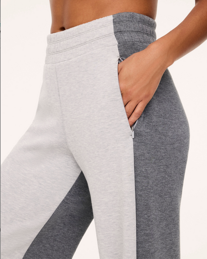 Spanx AirEssentials Colorblock Wide Leg Pant - Light Heather Grey/Dark Heather Grey