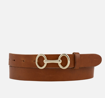 Carel Horse-Bit Leather Belt - Camel