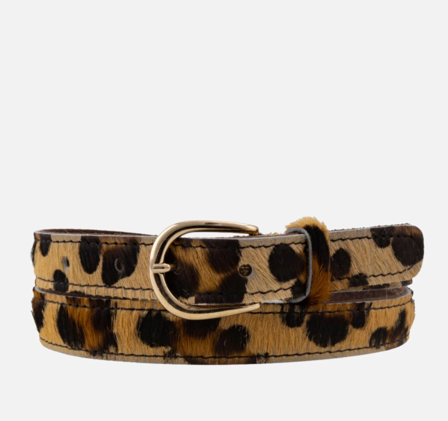Dania Skinny Cow Hair Belt - Leopard