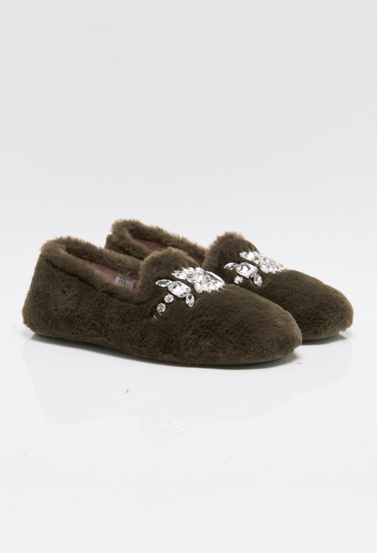 Free People Slumber Party Loafer Slipper - Olive