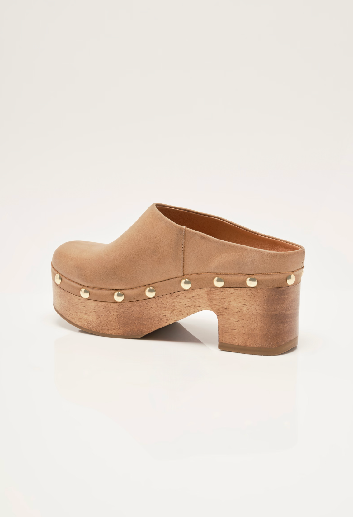 Free People Calli Platform Clogs - Tan Leather