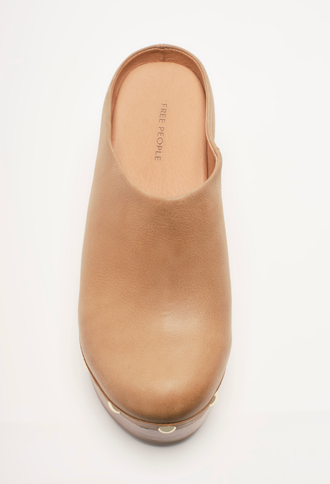 Free People Calli Platform Clogs - Tan Leather