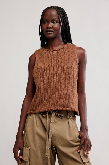 Free People Opal Knit Tank Top - Emperador